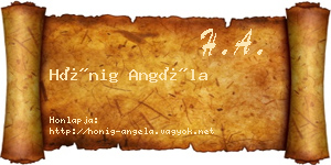 Hönig Angéla névjegykártya